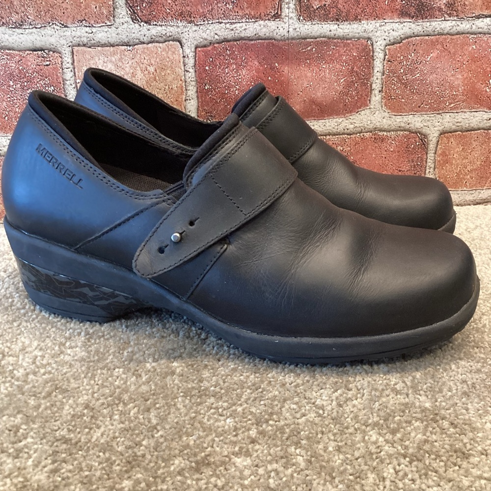 Merrell Black Leather Mules